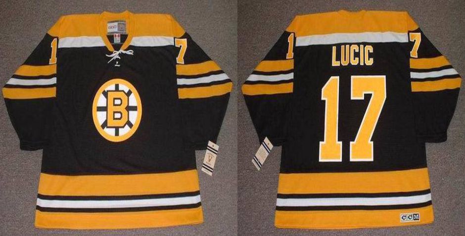 2019 Men Boston Bruins 17 Lucic Black CCM NHL jerseys